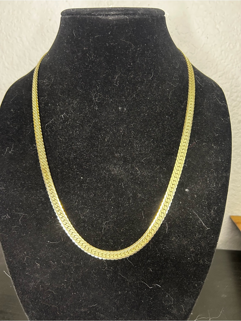 Gold Tone Herringbone Chain Necklace - Women Jewelry